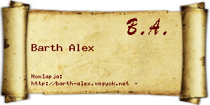 Barth Alex névjegykártya