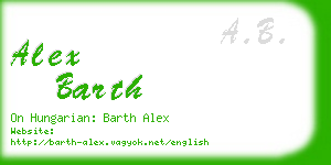 alex barth business card